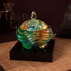 Incense Circular Life: Crystal Glass Liuli Craft Incense Burner Censer