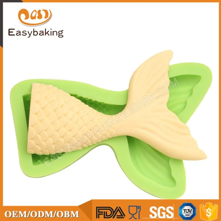 ES-0701L Large Fish Tail Silicone Molds Fondant Mould for cake decorating