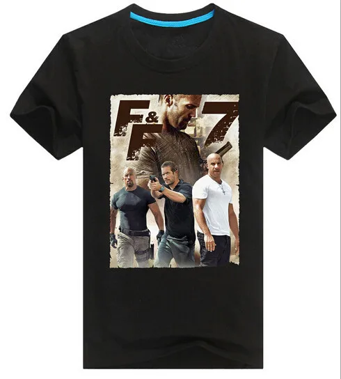 Fast furious 7 poster print men t shirts summer style hiphop cars print men shirts top tees men shirts camisets
