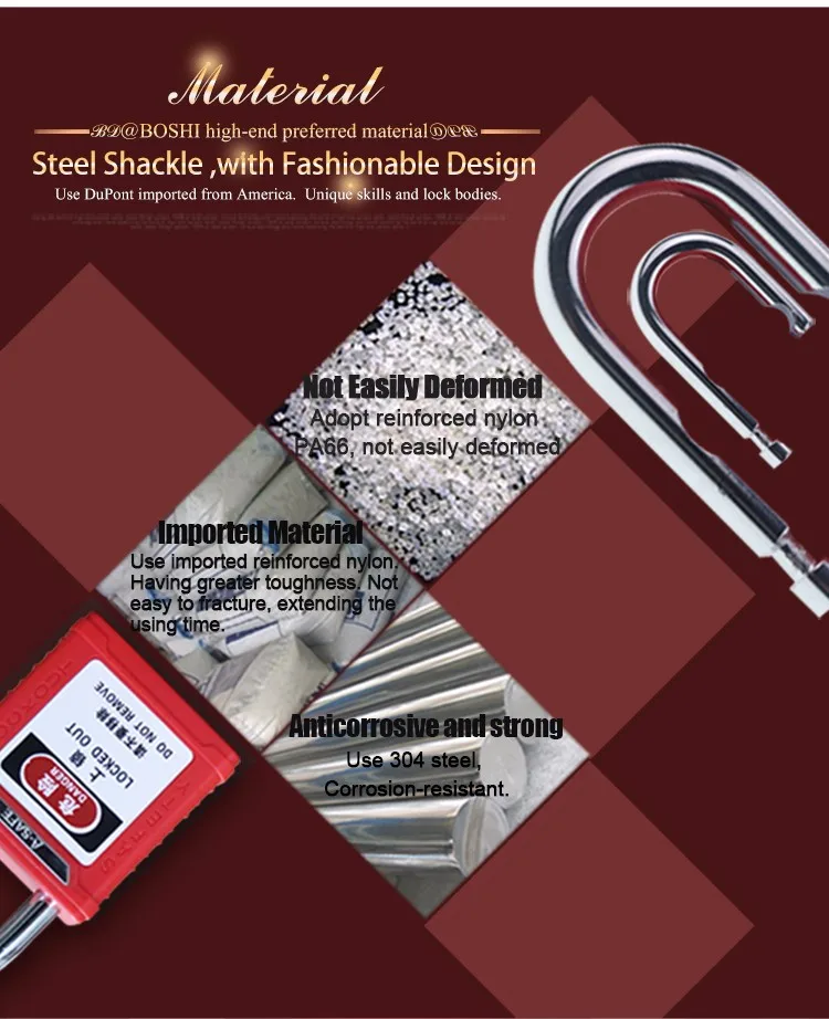 Safety Padlock Short padlocks BD-G57 Keyed Alike Color Padlock for lock out tagout