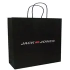 promotional advertising logo print black color jumbo paper cloth carry shopping packaging bags wholesale