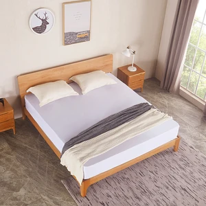 nordic furniture solid wood king single platform bed for bedroom