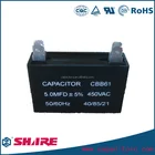 CBB61capacitor for ceiling fan of epoxy resin run leader of capacitor(electrical condenser)