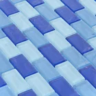 Parquet Glass Mosaic Tile China Decorative Blue Pool Glass Mosaic Tile