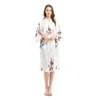 Women Short Silk Satin Bath Robe for Bride and Bridesmaid Wedding Party Kimono Robe
