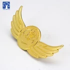 Custom Metal Pilot Wing Pin Badge Golden Wing Badge