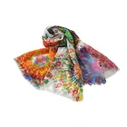Worsted colorful digital print custom design wool voile scarf