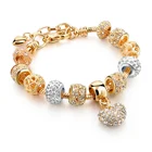 Fashion DIY Jewelry Heart Charm Bracelets & Bangles Glass Beads Women Bracelets For Women Gift