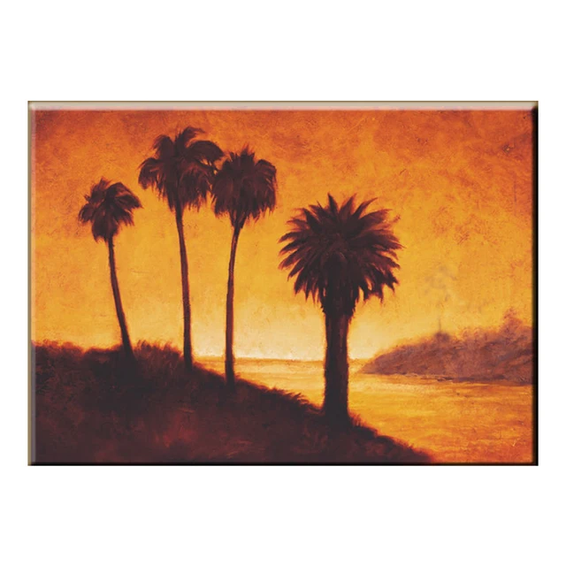 High quality Coconut Tree scenery wall painting canvas handmade oil paintings art for home decor