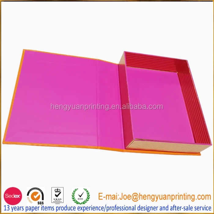 paper gift book shape box with elastic close