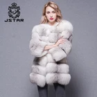 Women's real natural fox fur jacket for winter coat