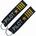 both embroidery PILOT with 1star 4 bars keychain/key ring