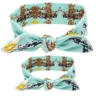 Lattice/Points Printing Rabbit Ears Elastic Hairband Parenting Headband