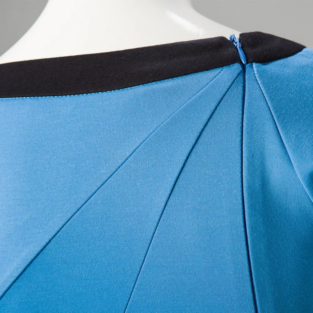 Cosplay Star Trek Female Duty TOS Blue Uniform Dress Classic Costume Adult New4
