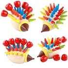 Diy Magnetic Colorful Montessori Tools Hedgehog Knocked Toys Building Blocks Wooden Hedgehog Toys