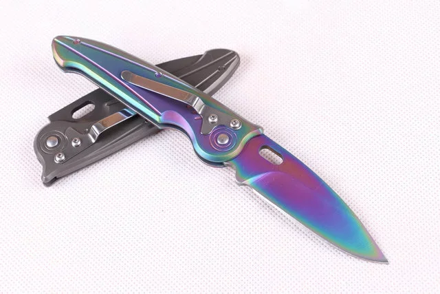 Hot Sale 5Cr13 blade with titanium handle Folding pocket knife