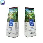 Custom printing coffee bean bags side gusset flat bottom coffee bag