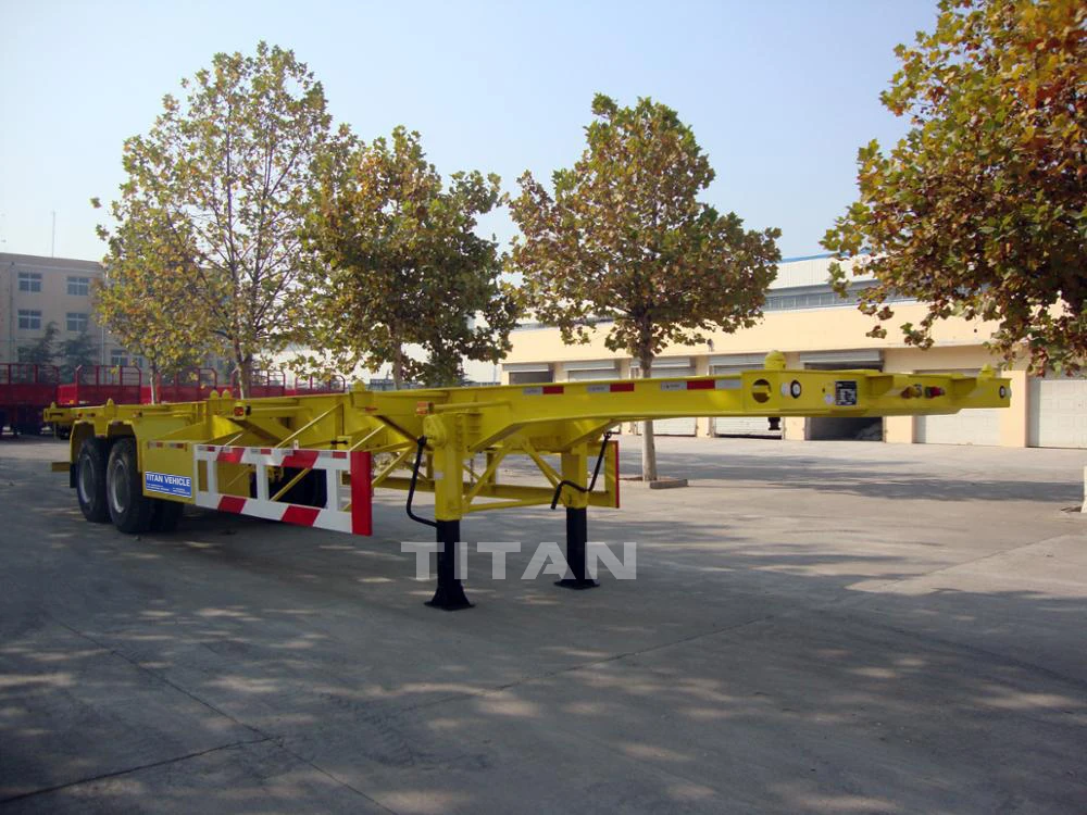 2 axle 20ft 40 ft heavy duty skeleton container trailer semi trailer chassis port container chassis trailer for sale