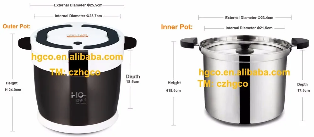 High quality stainless steel vacuum intelligent recooking pot/energy saving cookware