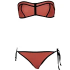 Never Sacrifice Style Piping Contrast Color Fashion Design Bikini Beachwear Bra And Slip 2pcs Clothes For Women