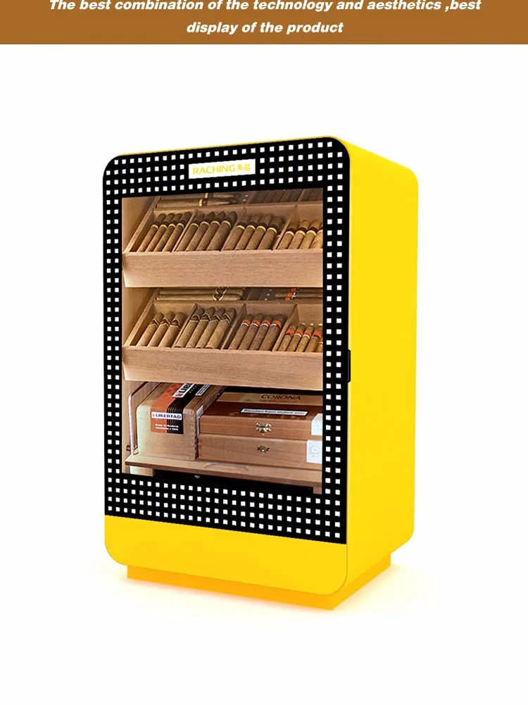 Luxury Wooden Yellow Electric Cigar Humidors For Sale Used Cohiba