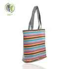 15.6 inch women leather nylon tote bag with laptop sleeve