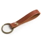 Wholesale colorful luxury car leather keychain promotional gift sourvir custom personalized leather key chain
