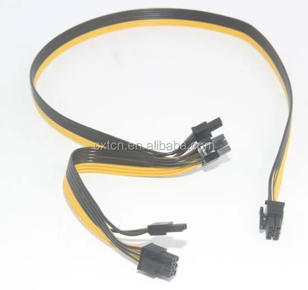 PCI Express PCI e de 6 pines a 6 pines y 8 (6 + 2) pin conector de tarjeta de vídeo de la GPU de Cable de suministro de energía 60 + 20 cm para Bitcoin minero de la máquina - ANKUX.COM