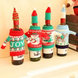 wholesale elk beer new christmas decoration red wine bottle sets