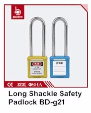 STAINLESS STEEL WIRE SAFETY PADLOCK BD-G41 any colors available, usually red and yellow