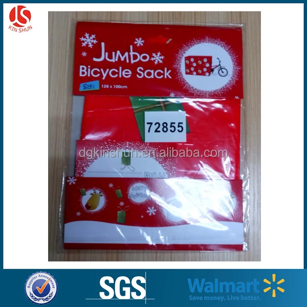 flash bags christmas bicycle treat sacks plastic giant gift bags