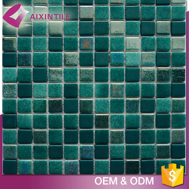 Easy Installation Green Enamal Glass Glow In The Dark Mosaic Tile