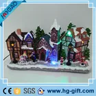 LED lights Christmas ornament resin model house village with snow battery operated