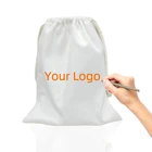 Cotton Makeup Small Calico Pouch Burlap Logo Organic Canvas Drawstring Bag