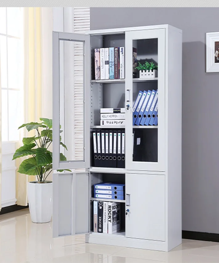 Factory directly selling Garage storage cabinet Glass Steel Swing Roll door Filling cabinet