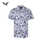 Latest design custom made new short sleeve floral men turkish shirts