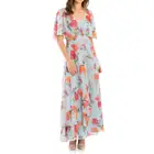 Forest wholesale floral OEM evening Wrap Maxi Dress for womens 2019 summer