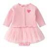 Autumn Spring Hot Sale 100% Organic Cotton Baby Romper toddler Clothing set