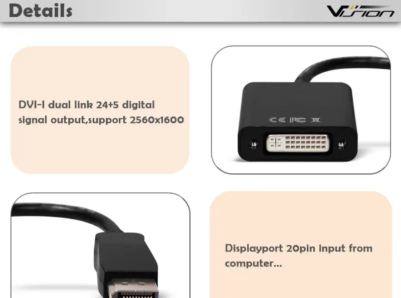 Display Port Male to DVI Female Cable Adapter Converter - ANKUX.COM