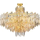 Post modern luxury large crystal decorative chandelier pendant lamp for hotel lobby villa