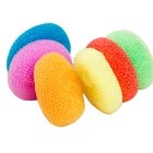 Household kitchen cleaning plastic mesh scourer cleaning ball