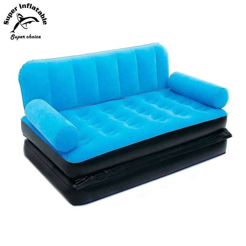Inflatable Flocked Pvc Air Bed Double Sofa Relaxation Air Mattress
