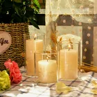 Popular White Candle Container Lotus Flower Candle Holder Wholesale Frosted Glass Candle Jar