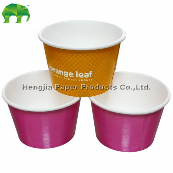 Custom Disposable Ice Cream Paper Cups Lids, Ice Cream Cups With Tasting Spoons