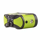 Portable solar hand crank dynamo emergency radio
