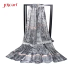 Face felt european design duck scarves hijab lace luxury brand scarf
