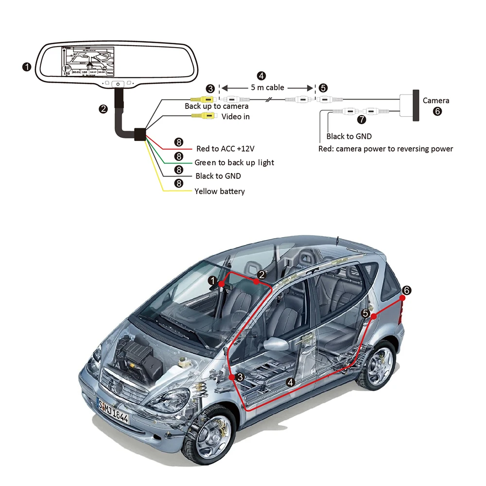 4.3inch Car Camera Rearview Mirror Gps Navigation System With Bluetooth