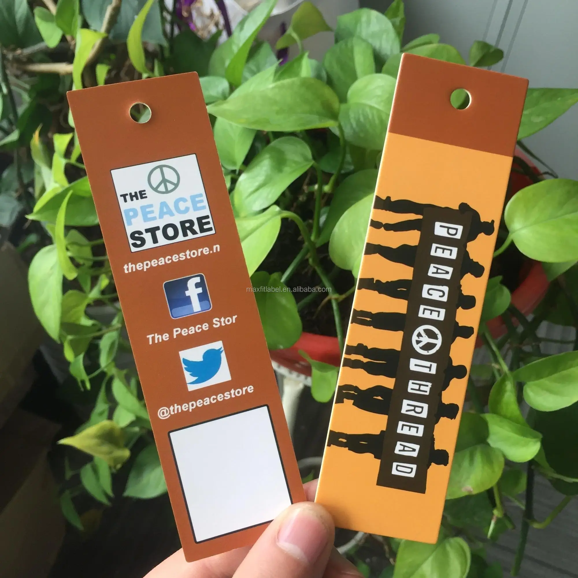 2018 string tie gift paper hang tag custom company logo printi