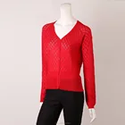 fashion ladies 55% acrylic 45% cotton knitted cardigan women