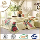 100% mulberry silk printing bedding comforter sets luxury 4 pcs for hotel